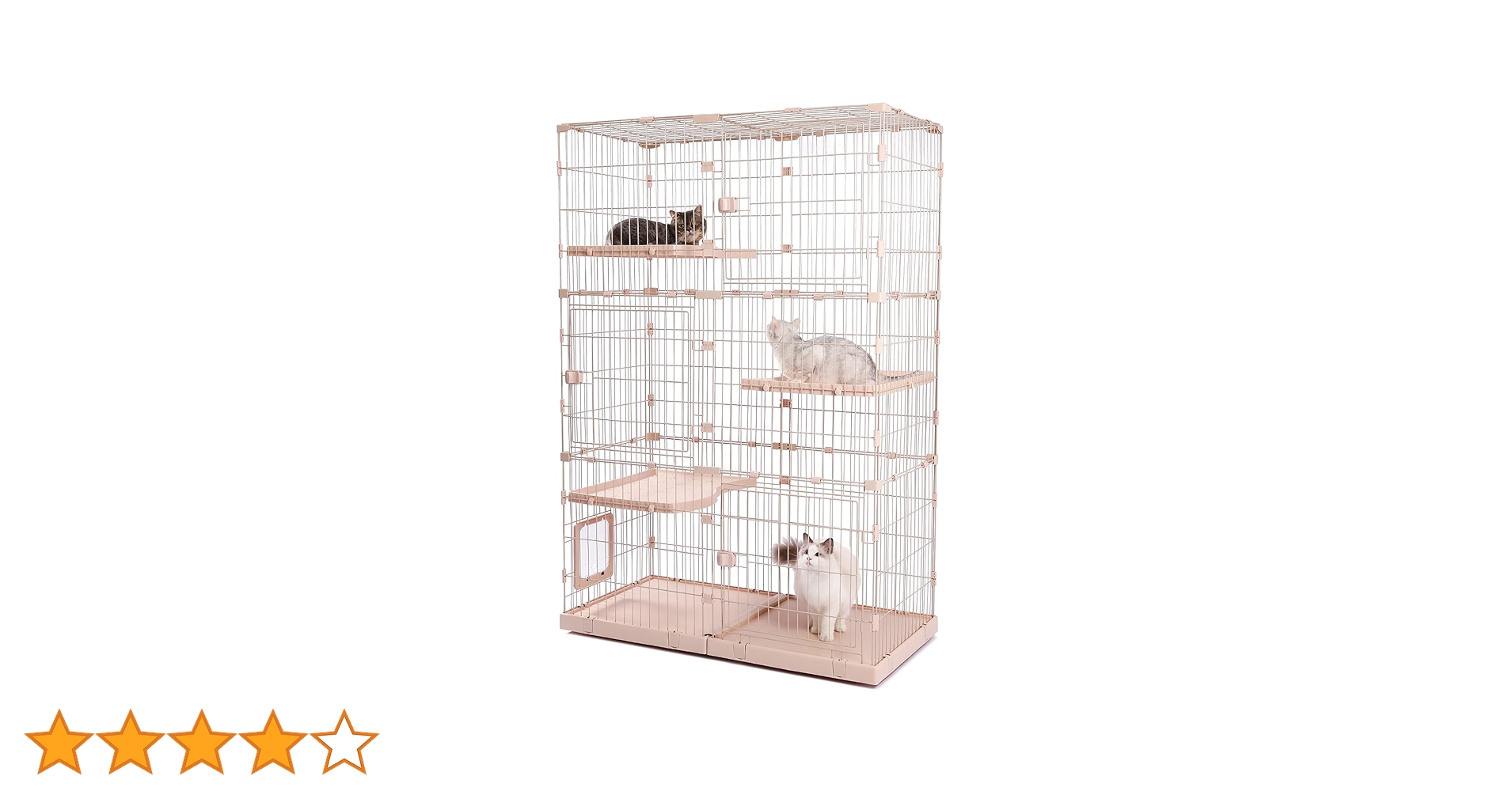 PETEPELA(ぺテぺラ) キャットケージ 多頭用 M ベージュ Amazon.co.jp: PETEPELA(ぺテぺラ) 猫 ケージ 大型 3段 広い 2段